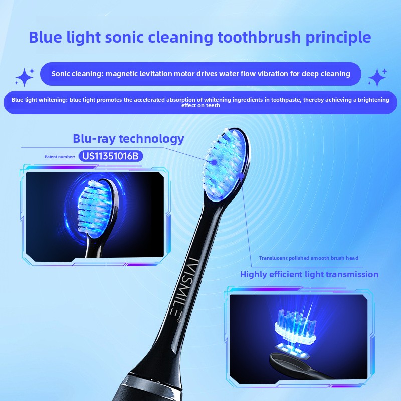 Electric Toothbrush with Blue Light Whitening